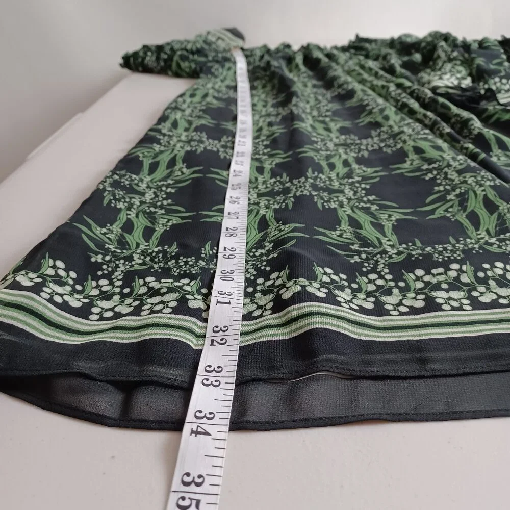 Max Studio Black Green Floral Patterned Mini Dress - Picture 11 of 15